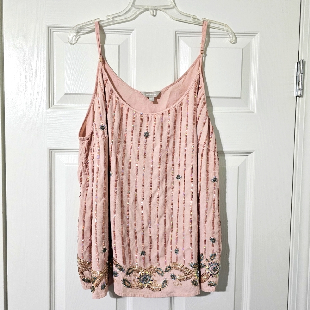 EUC Anthology Pink Sequin Tank - Sz 22